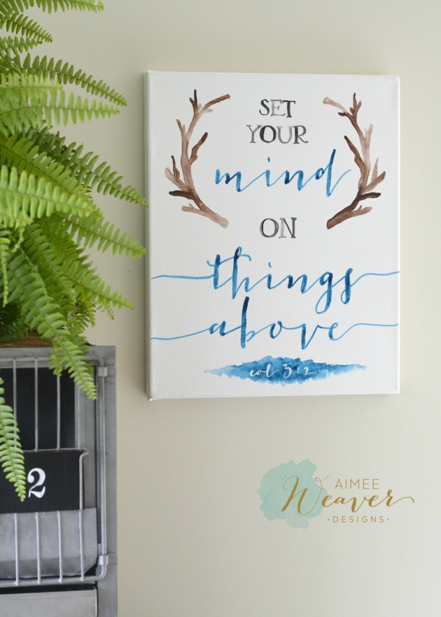 Set your mind on things above canvas by Aimee Weaver Designs